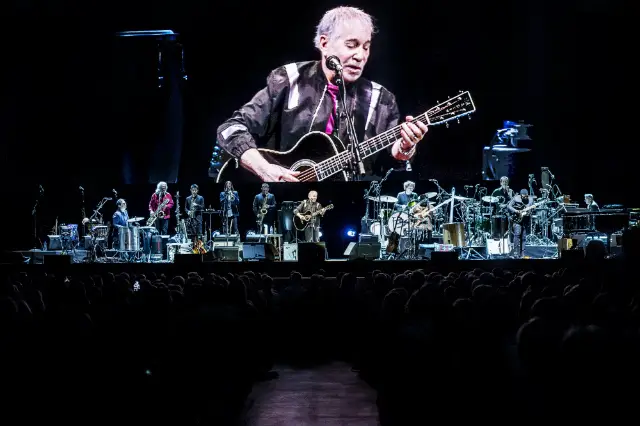 Paul Simon performing in Stockholm, Sweden this past summer